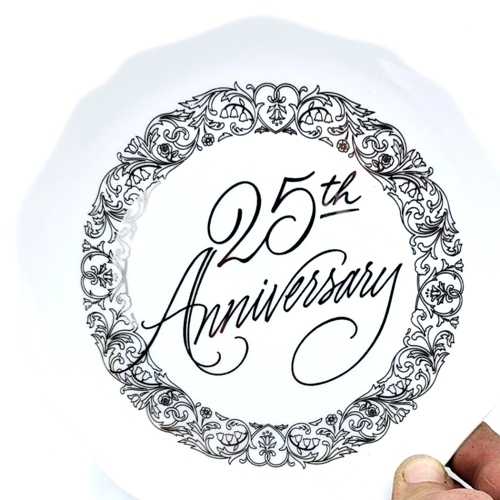 25th Anniversary Porcelain 7” Hallmark Plate New!